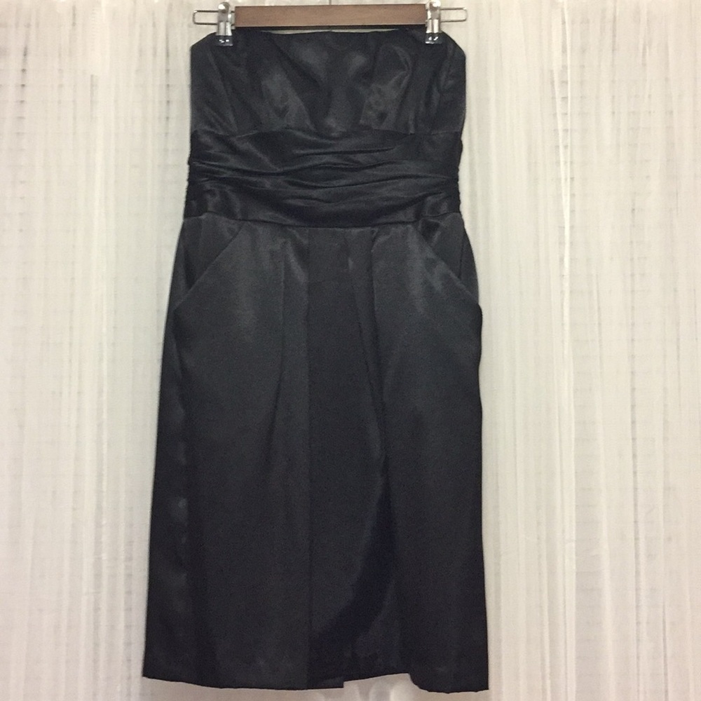 NWOT DAVID’S BRIDAL Strapless Black Dress Size 6